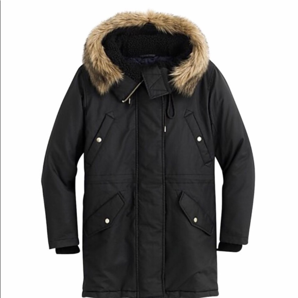 Black J Crew Winter Parka